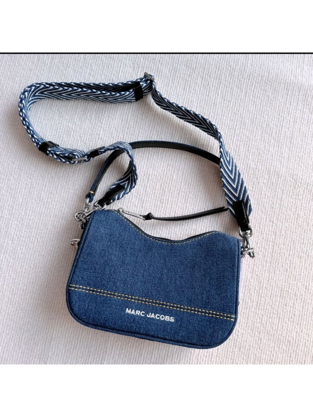 Marc Jacobs Denim Drifter Convertible Shoulder Bag Blue OS